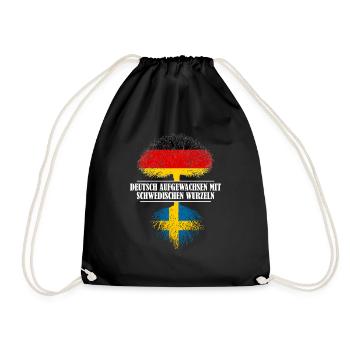 Deutsch mit schwedischen Wurzeln - Turnbeutel - Schwarz - Vorne
