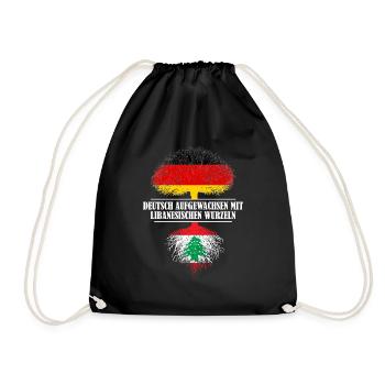 Deutsch mit libanesischen Wurzeln - Turnbeutel - Schwarz - Vorne