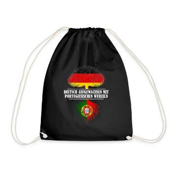 Deutsch mit portugiesischen Wurzeln - Turnbeutel - Schwarz - Vorne