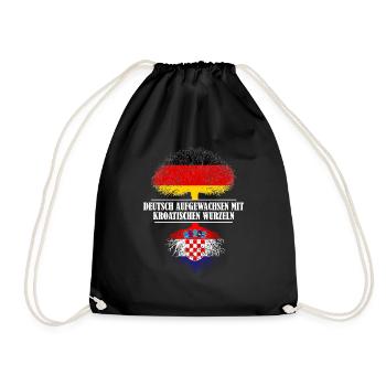 Deutsch mit kroatischen Wurzeln - Turnbeutel - Schwarz - Vorne