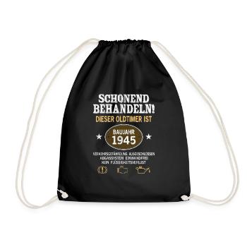 Schonend Behandeln Oldtimer Baujahr 1945 Geboren - Turnbeutel - Schwarz - Vorne