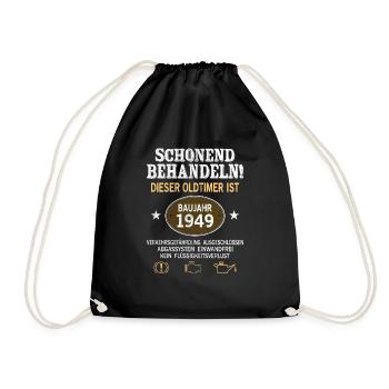 Schonend Behandeln Oldtimer Baujahr 1949 Geboren - Turnbeutel - Schwarz - Vorne