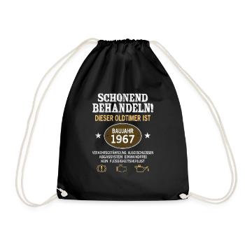 Schonend Behandeln Oldtimer Baujahr 1967 Geboren - Turnbeutel - Schwarz - Vorne