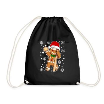 Dabbing Lebkuchenmann Weihnachtsmann Softball - Turnbeutel - Schwarz - Vorne