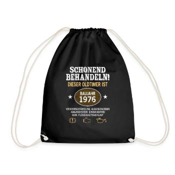 Schonend Behandeln Oldtimer Baujahr 1976 Geboren - Turnbeutel - Schwarz - Vorne