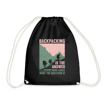 Camping en plein air Randonnée Backpacking - Sac de sport léger - noir - Devant