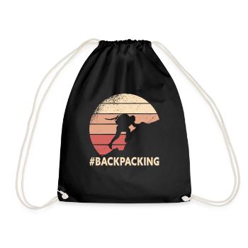 Camping en plein air Randonnée Backpacking - Sac de sport léger - noir - Devant