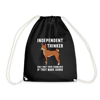 Basenji Hund Geschenk - Turnbeutel - Schwarz - Vorne