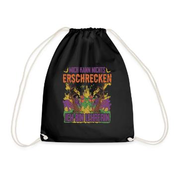 Mich Kann Nichts Erschrecken Ich Bin Lehrerin - Turnbeutel - Schwarz - Vorne