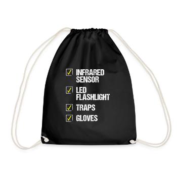 Pest Control Worker Sensor Flashlight Animal - Drawstring Bag - black - Front