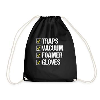 Pest Control Worker Gloves Traps Animal Control - Turnbeutel - Schwarz - Vorne
