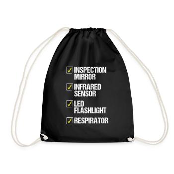 Pest Control Technician Flashlight Animal - Drawstring Bag - black - Front
