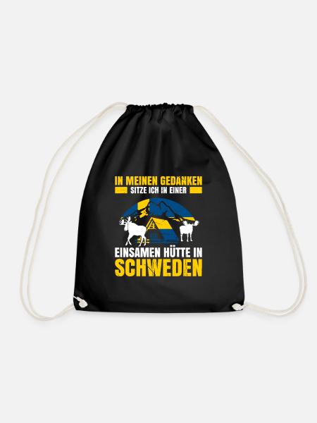In Meinen Gedanken Sitze Ich In Einer Einsamen Hüt - Turnbeutel - Schwarz