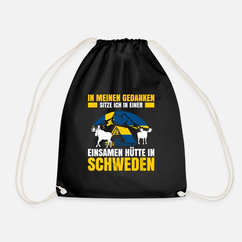 In Meinen Gedanken Sitze Ich In Einer Einsamen Hüt - Turnbeutel - Schwarz