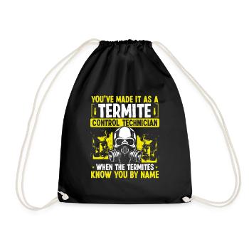 Termite Control Technician Pest Conrol Worker - Turnbeutel - Schwarz - Vorne