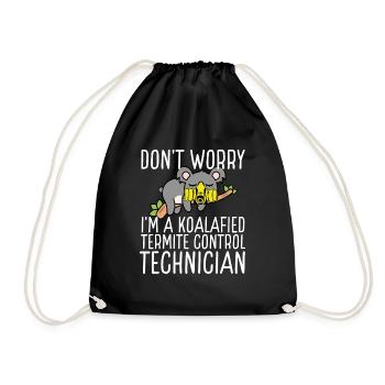 Termite Control Technician Koalafied Pest Officer - Turnbeutel - Schwarz - Vorne