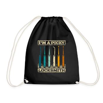 I'm a picky locksmith - Drawstring Bag - black - Front