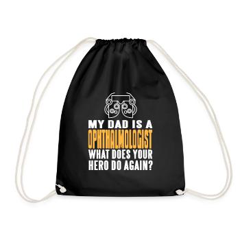 Awesome Retro My Dad Is An OPHTALMOLOGIST T-Shirt - Drawstring Bag - black - Front