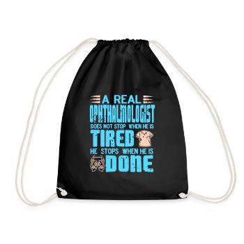 A Real Ophthalmologist Stops When He Is Done Retro - Drawstring Bag - black - Front