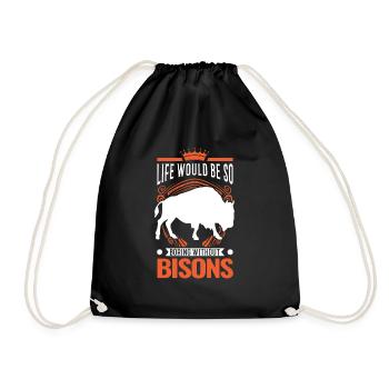 Buffalo Gift Bison Water Buffalo Buffalo - Drawstring Bag - black - Front