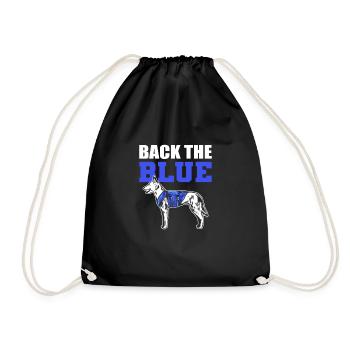 Retour le bleu. Maître-chien . Policier - Sac de sport léger - noir - Devant