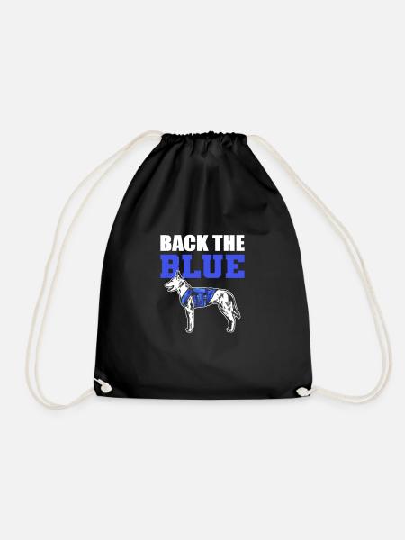 Back The Blue. Hundeführer. Polizeibeamter - Turnbeutel - Schwarz