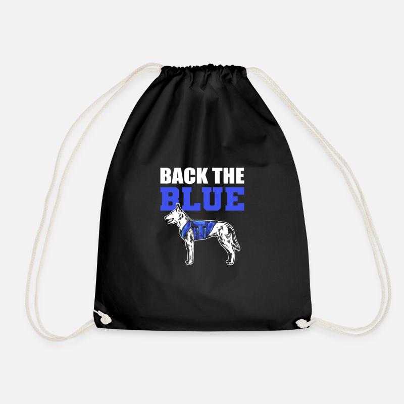 Back The Blue. Hundeführer. Polizeibeamter - Turnbeutel - Schwarz