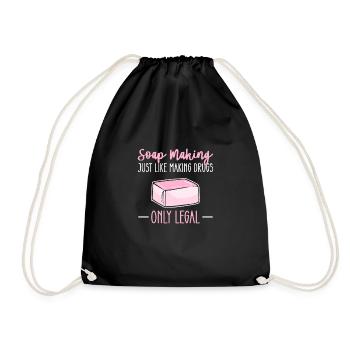 Saponification. For soap manufacturers and - Drawstring Bag - black - Front