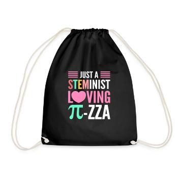 Nur Eine Steminist Liebende Pi-zza. Steminist - Turnbeutel - Schwarz - Vorne