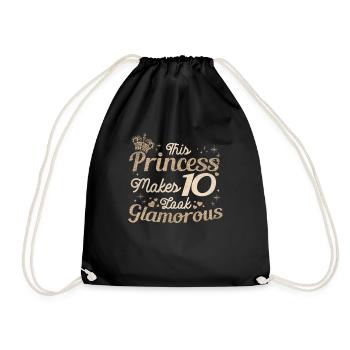 Girls Kids Age 10 Years Old Birth Glamorous - Turnbeutel - Schwarz - Vorne