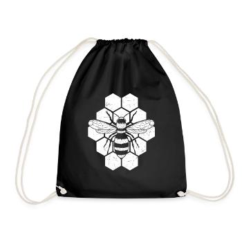Vintage Imker Retro Imkerei Bienen Bienenzüchter I - Turnbeutel - Schwarz - Vorne