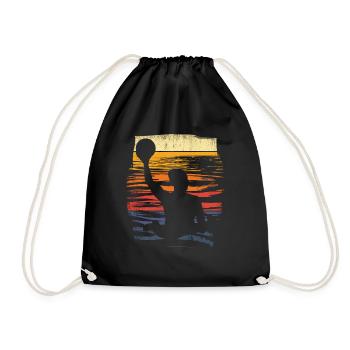 Retro Water Polo Vintage Water Sports - Drawstring Bag - black - Front