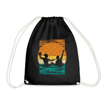 Retro Water Polo Vintage Water Sports - Drawstring Bag - black - Front