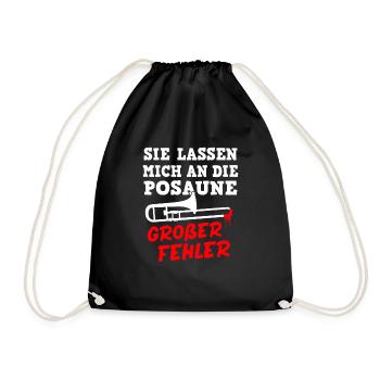 Posaune Posaunist Blasorchester Blasmusik - Turnbeutel - Schwarz - Vorne