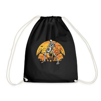 Lustiger Gitarrist Skeleton spielt Gitarre Music Hall - Turnbeutel - Schwarz - Vorne