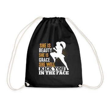 Karate Black Belt Gi Uniform Girl - Turnbeutel - Schwarz - Vorne