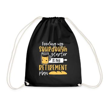 Bread Baking Baker Bakery Sourdough - Drawstring Bag - black - Front