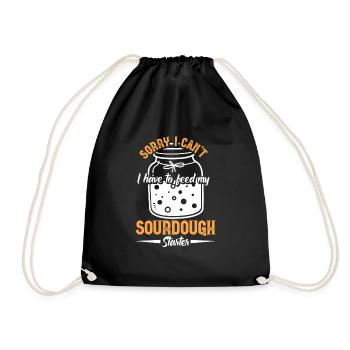 Bread Baking Baker Bakery Sourdough - Drawstring Bag - black - Front