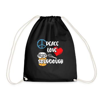 Bread Baking Baker Bakery Sourdough - Drawstring Bag - black - Front