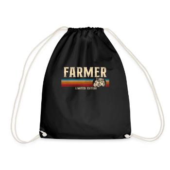 Farming Farmer Retro Tractor - Turnbeutel - Schwarz - Vorne