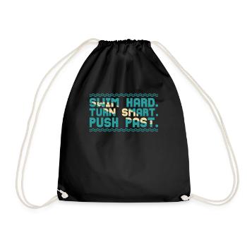 Nager fort Tournez intelligemment et repoussez - Sac de sport léger - noir - Devant