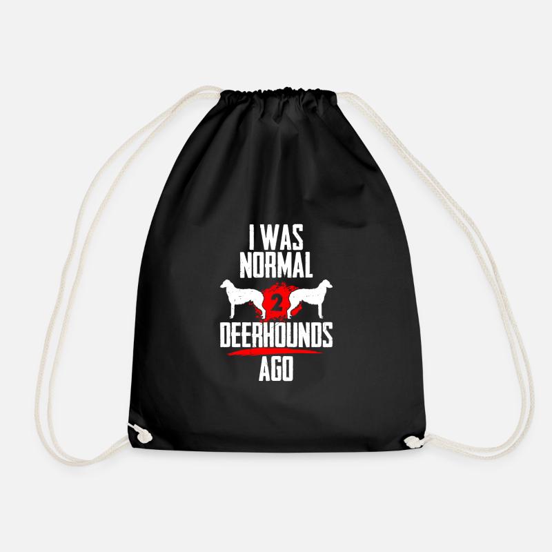 Ich war normal 2 Deerhounds voher - Turnbeutel - Schwarz