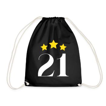 21st Anniversary Starred - Drawstring Bag - black - Front