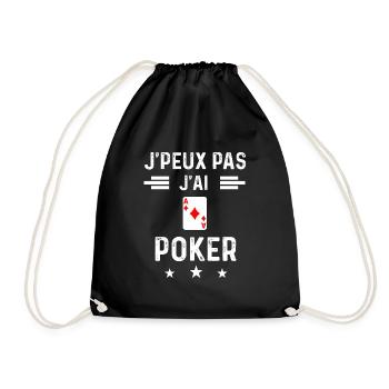 cartes je peux pas j'ai poker - Sac de sport léger - noir - Devant