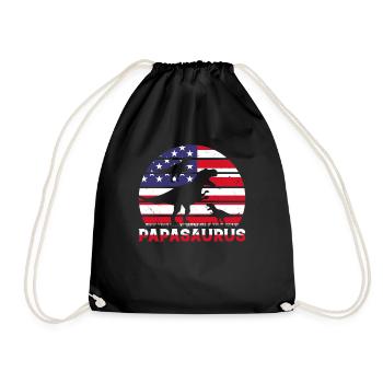 Drapeau américain Papa Dinosaure - Papasaurus - Sac de sport léger - noir - Devant