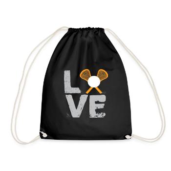 LOVE Lacrosse Vintage Retro Lacrosse T-Shirt - Drawstring Bag - black - Front