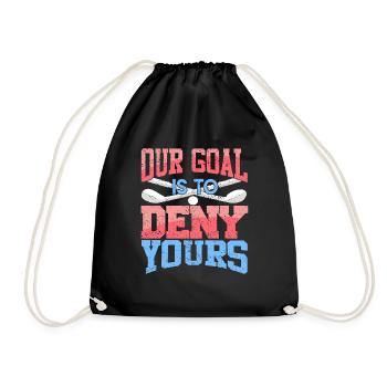 Our Goal Is To Deny Yours Funny Retro Lacrosse - Drawstring Bag - black - Front