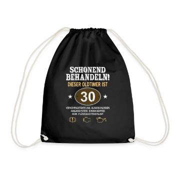 Schonend Behandeln Oldtimer Ist 30 Jahre 30. - Turnbeutel - Schwarz - Vorne