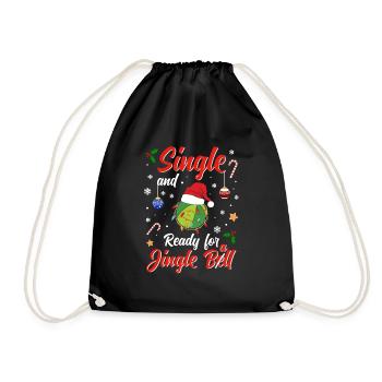 Fun Beachball Costume Single and ready for Jingle - Turnbeutel - Schwarz - Vorne
