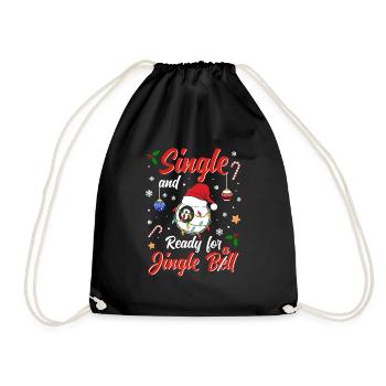 Fun Pool Ball Costume Single and ready for Jingle - Turnbeutel - Schwarz - Vorne